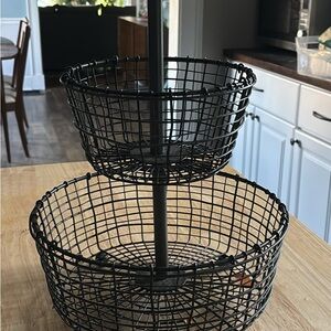 Black Two-Tier Wire produce Basket
